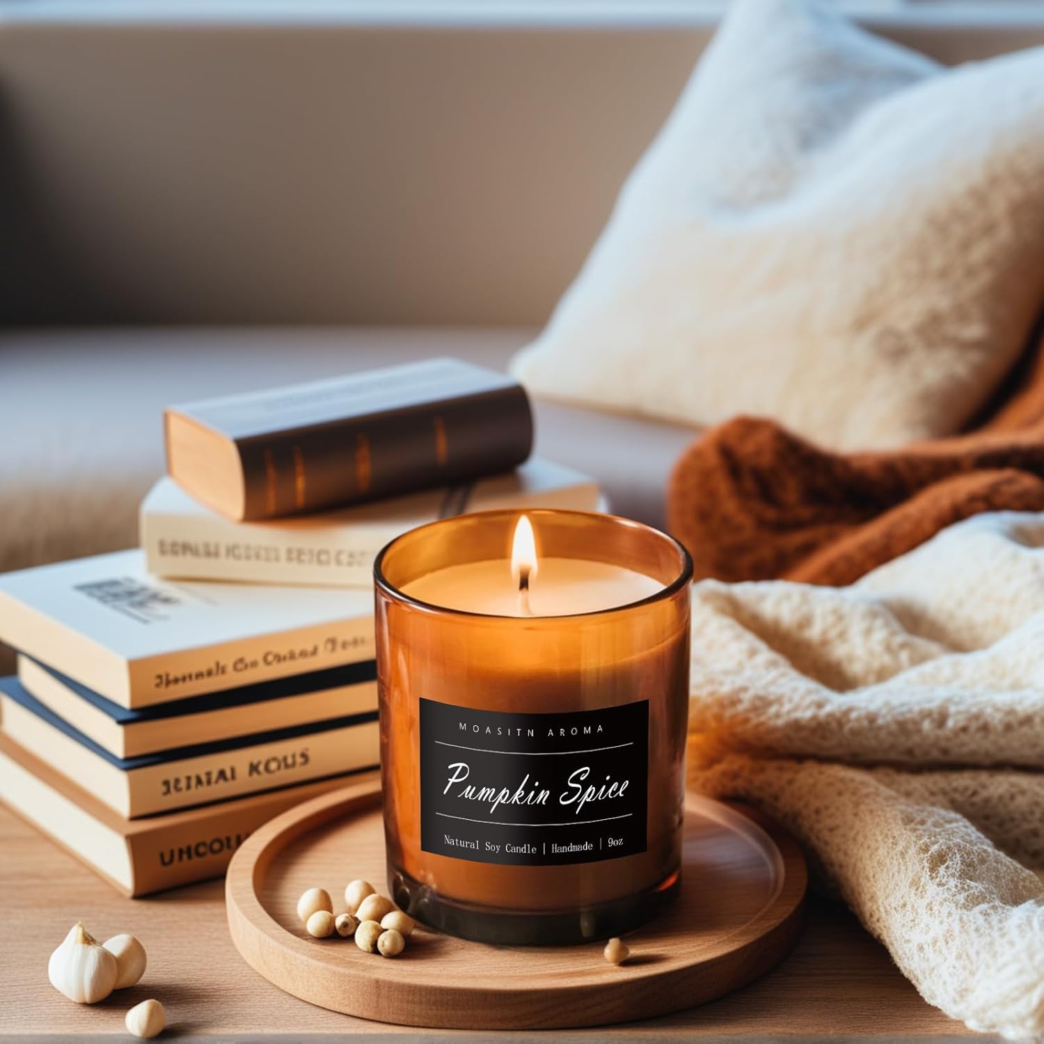 MOASITN Pumpkin Spice Scented Large Candles for Home