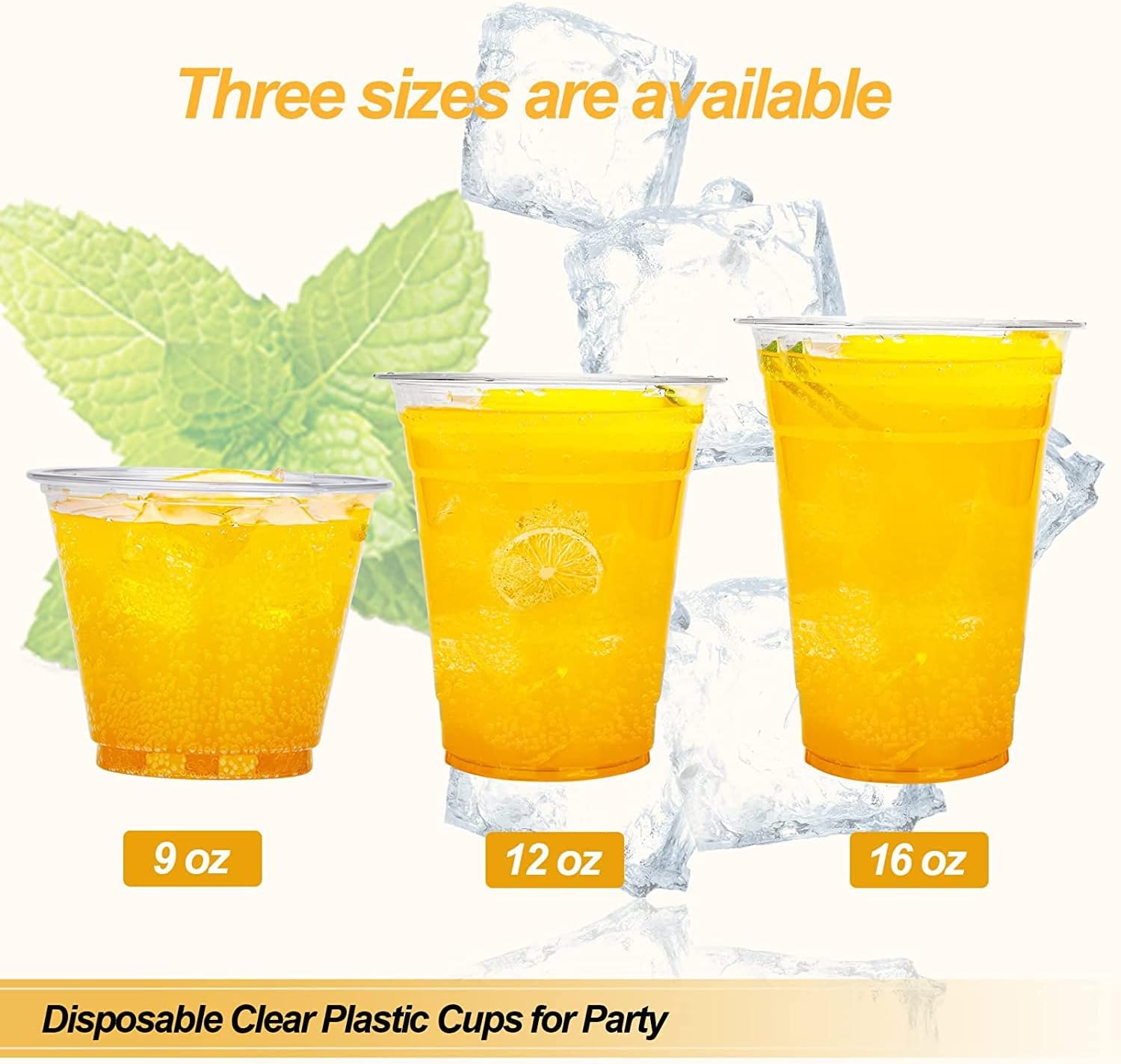 TashiBox 16 oz Plastic Cups with Flat Lids 100 Sets