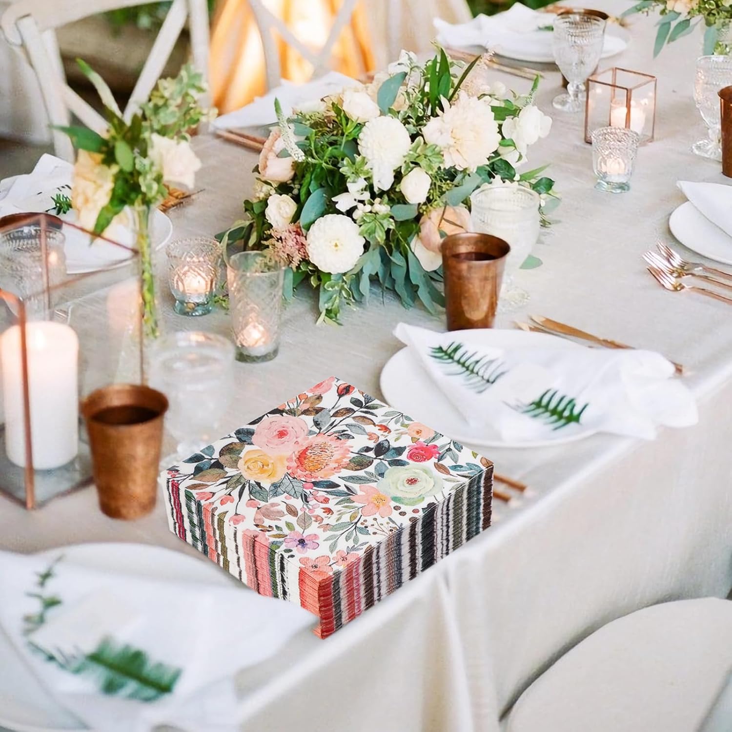 200Pcs Floral Paper Napkins for Home and Events