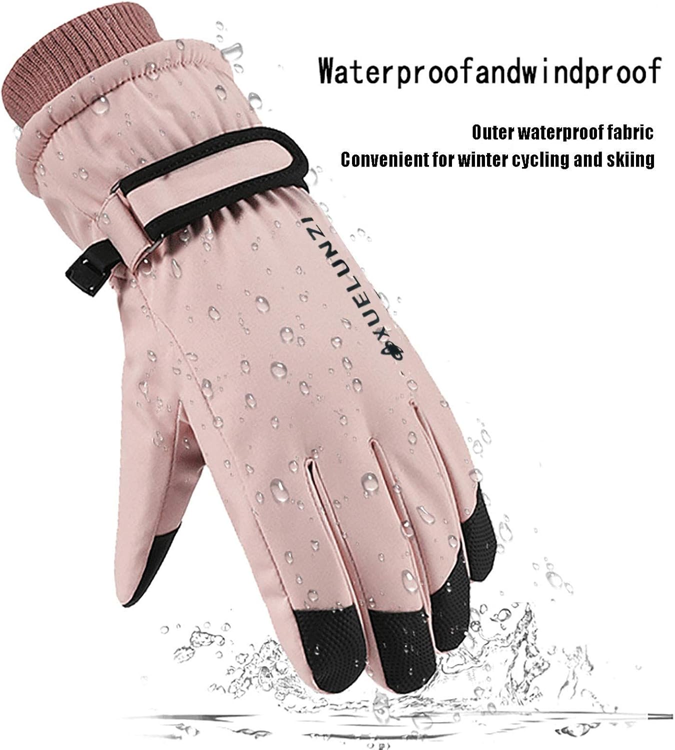 Mens Winter Windproof Touchscreen Velvet Gloves for Cold Weather