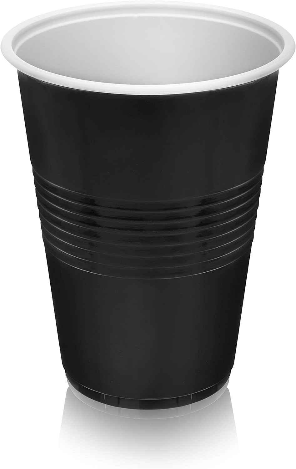 True Black 16oz Plastic Cups Set of 50 for Parties