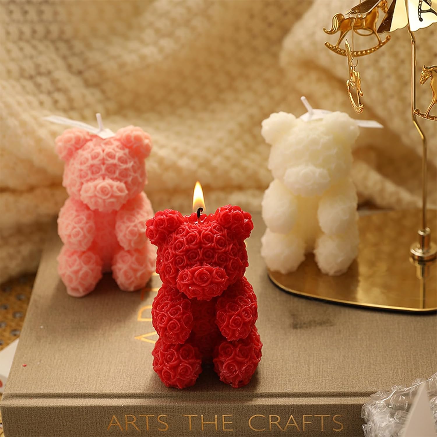 T-shin Pink Bear Shape Soy Wax Aroma Candle