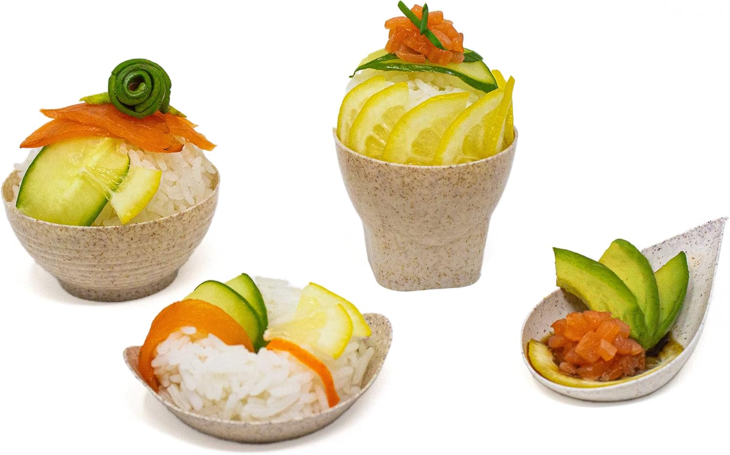 50 Pack Eco-Wheat Mini Plastic Dessert Bowls