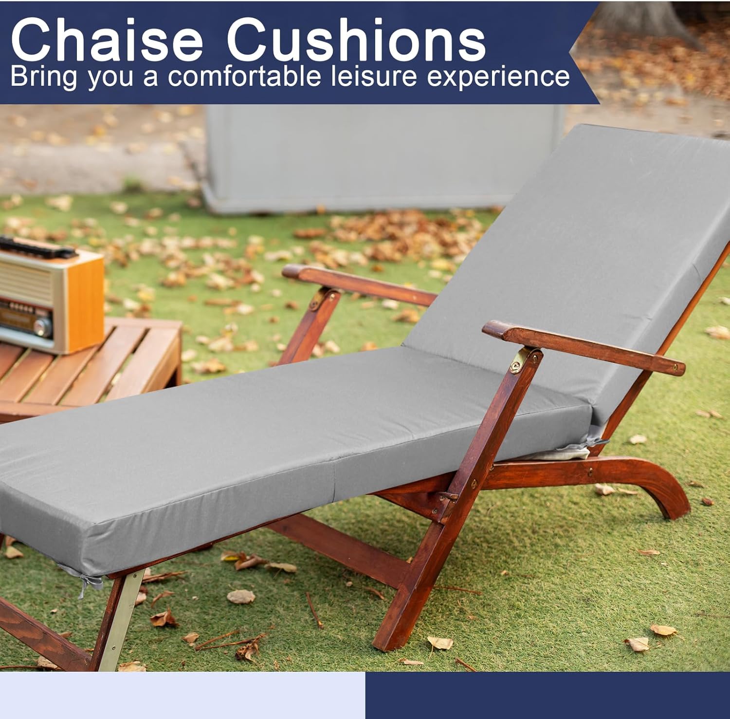 FuWeave 2 Pcs Waterproof Chaise Lounge Cushion Covers