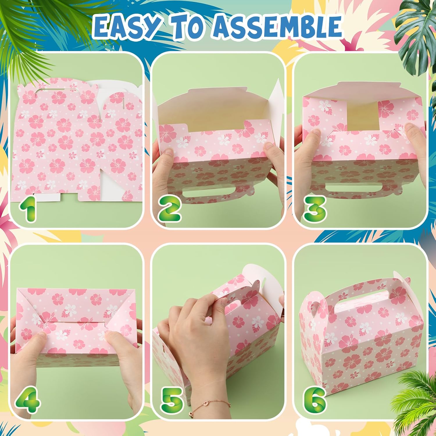 Marspark 24 Pack Cartoon Gift Boxes with Handles
