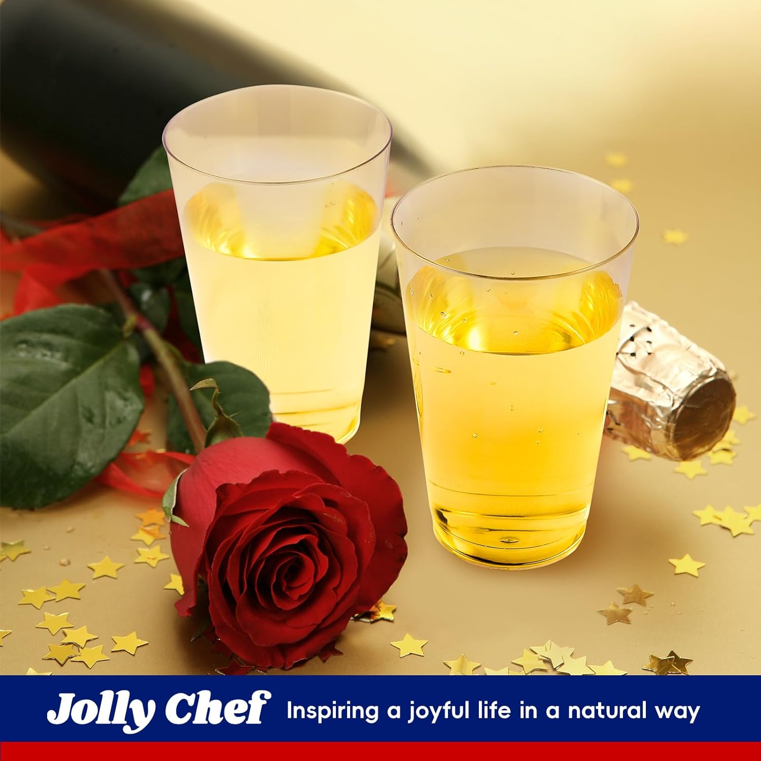 JOLLY CHEF 12 oz Clear Plastic Cups 100 Pack