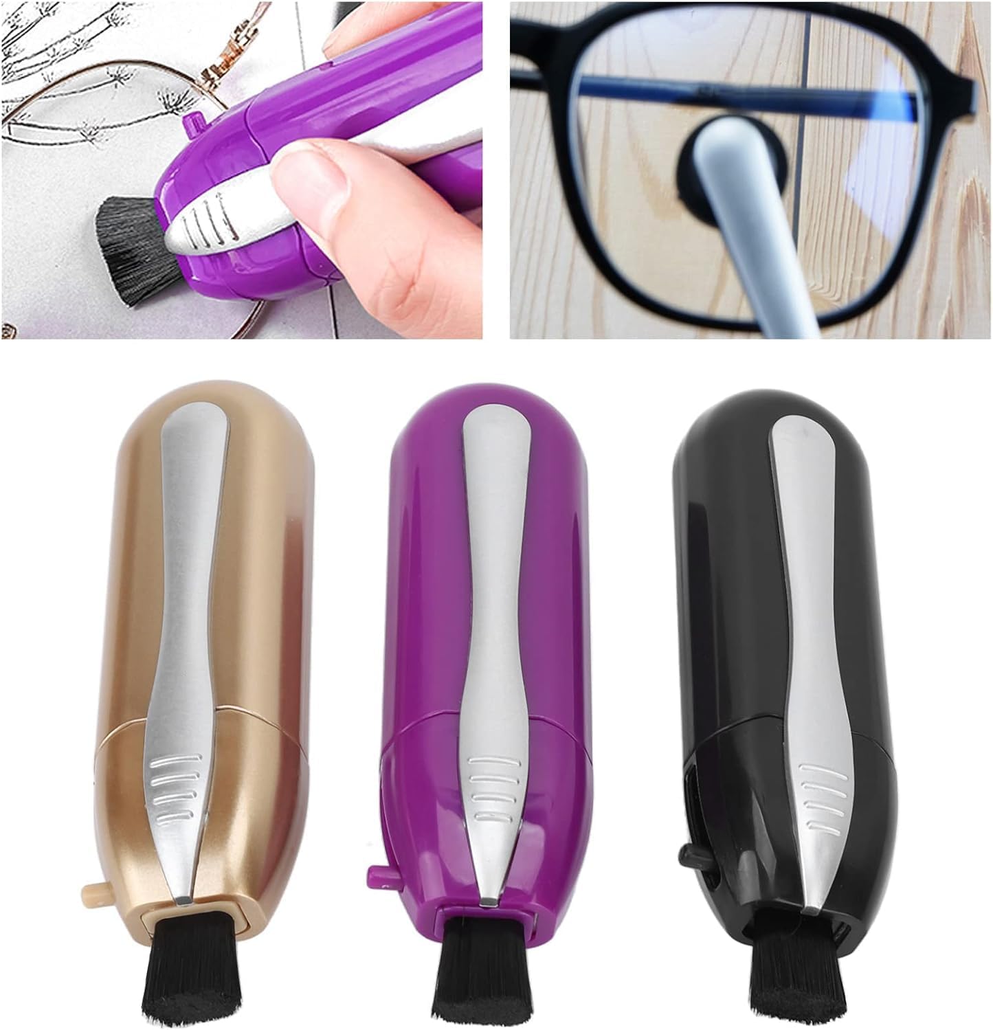 3Pcs Glasses Cleaner Kit with Microfiber and Brush