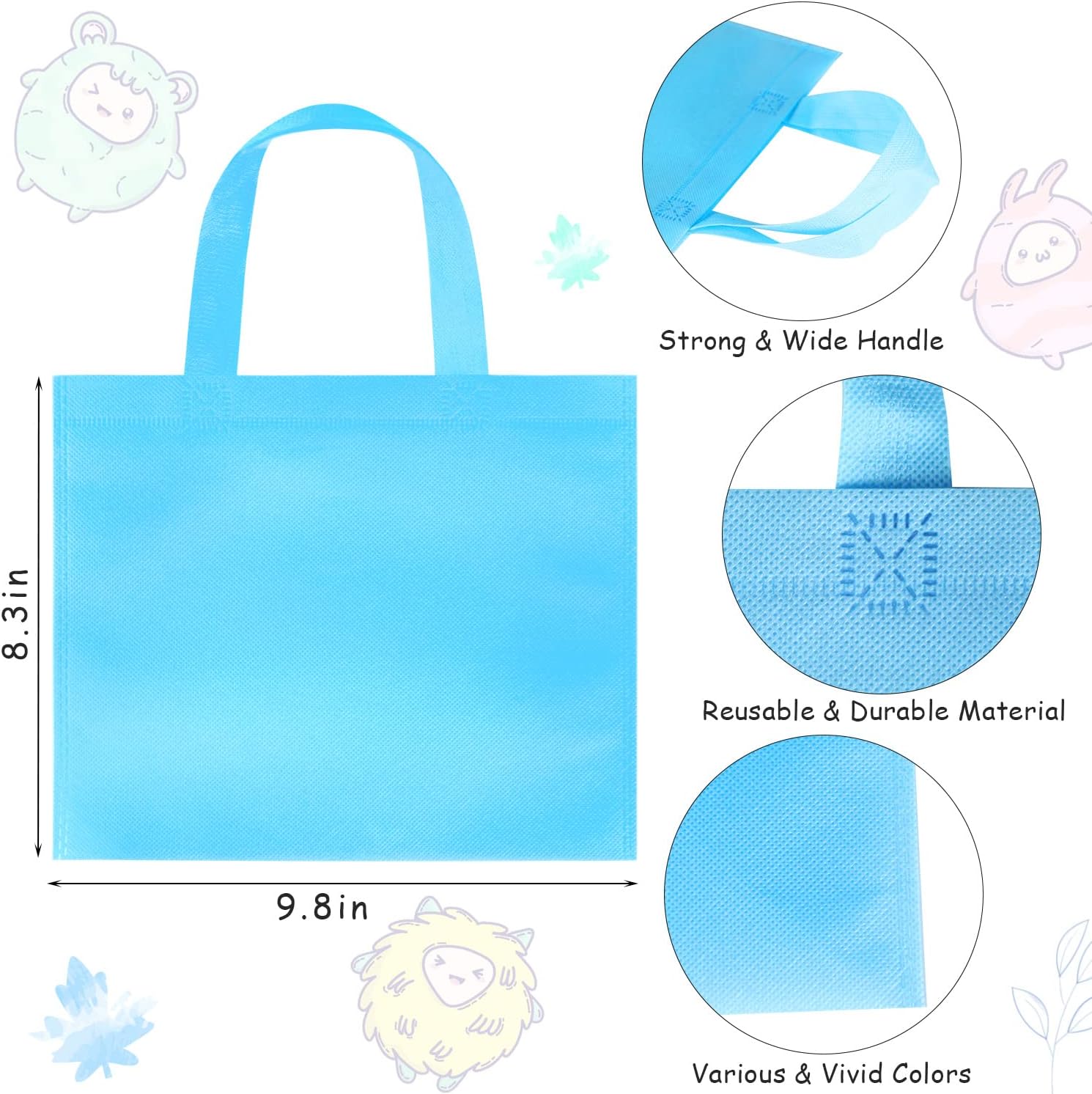 30 Pack Non Woven Party Bags with Handles for Kids