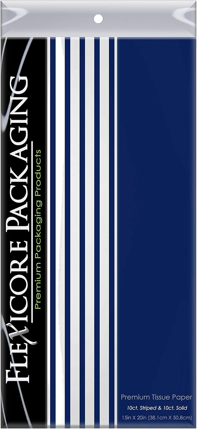 Flexicore Navy Blue Pin Stripe Gift Tissue Wrap