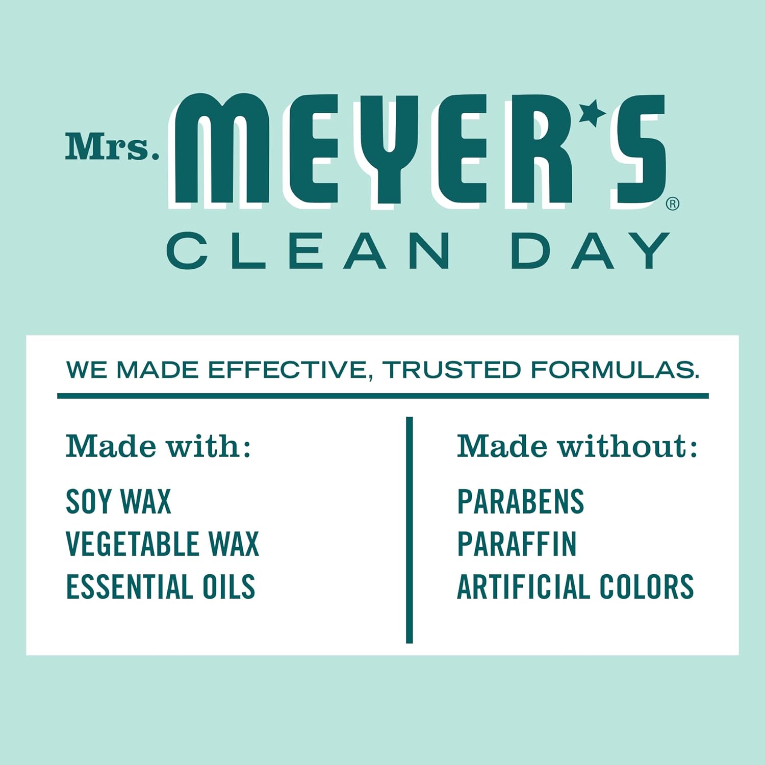 Mrs Meyers Clean Day Mint Soy Candle 12 Hour Burn