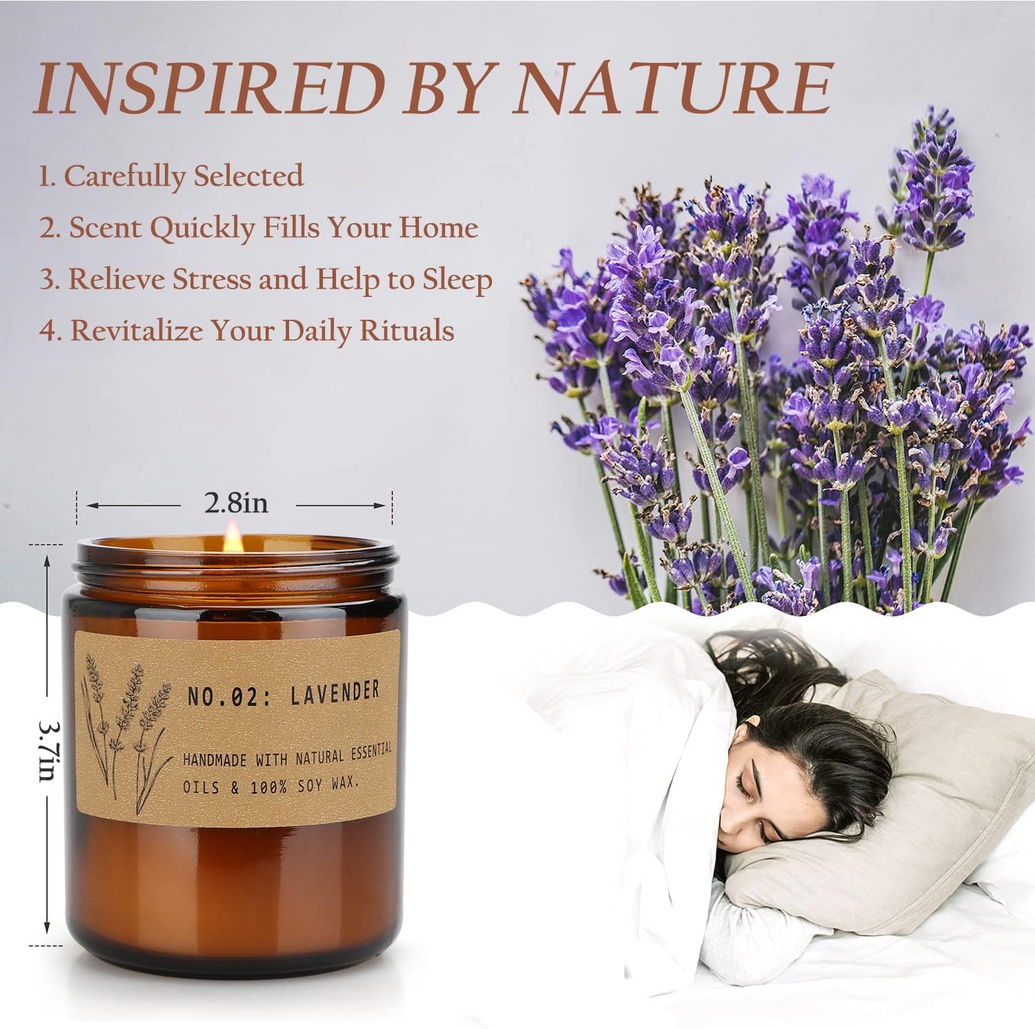 FKJOL 4 Pack Soy Wax Candles Set for Home