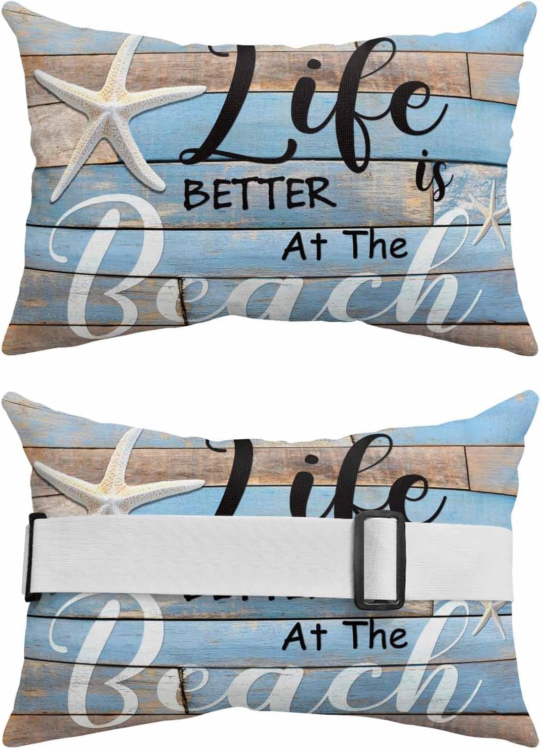 Beach Life Starfish Head Pillow for Recliner and Lawn Chair