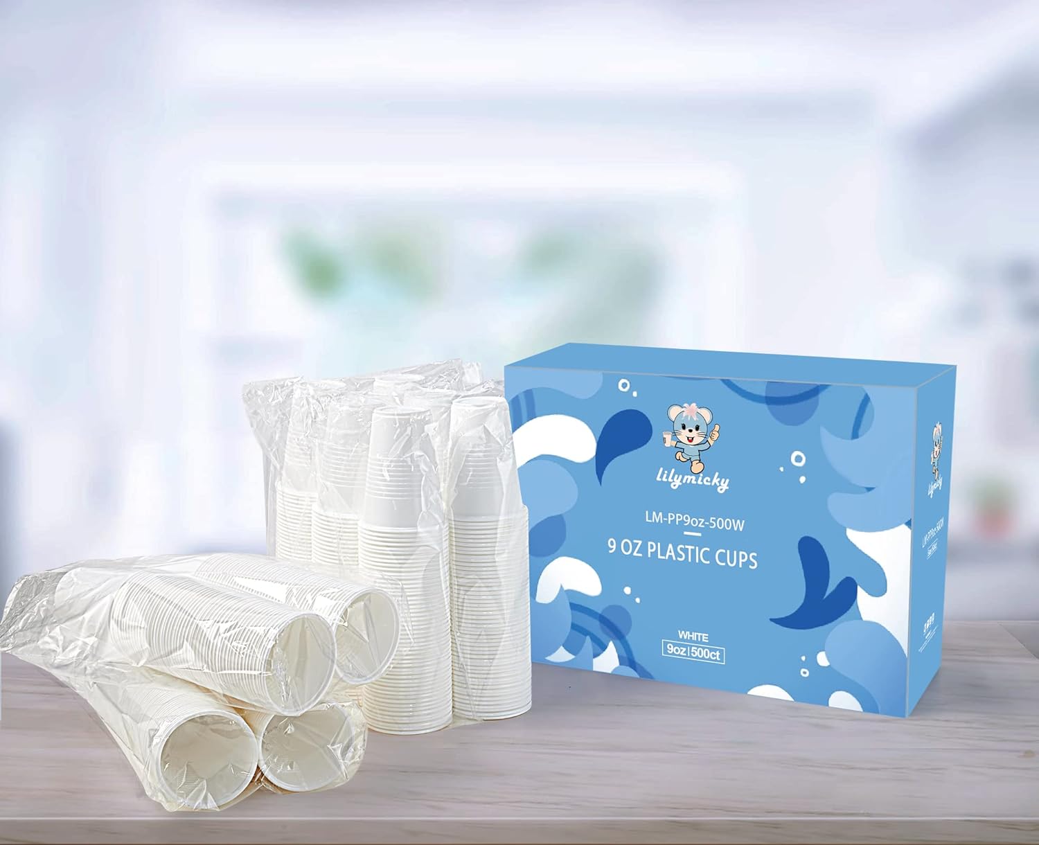 Lilymicky 500 Pack 9 Oz Disposable Cups