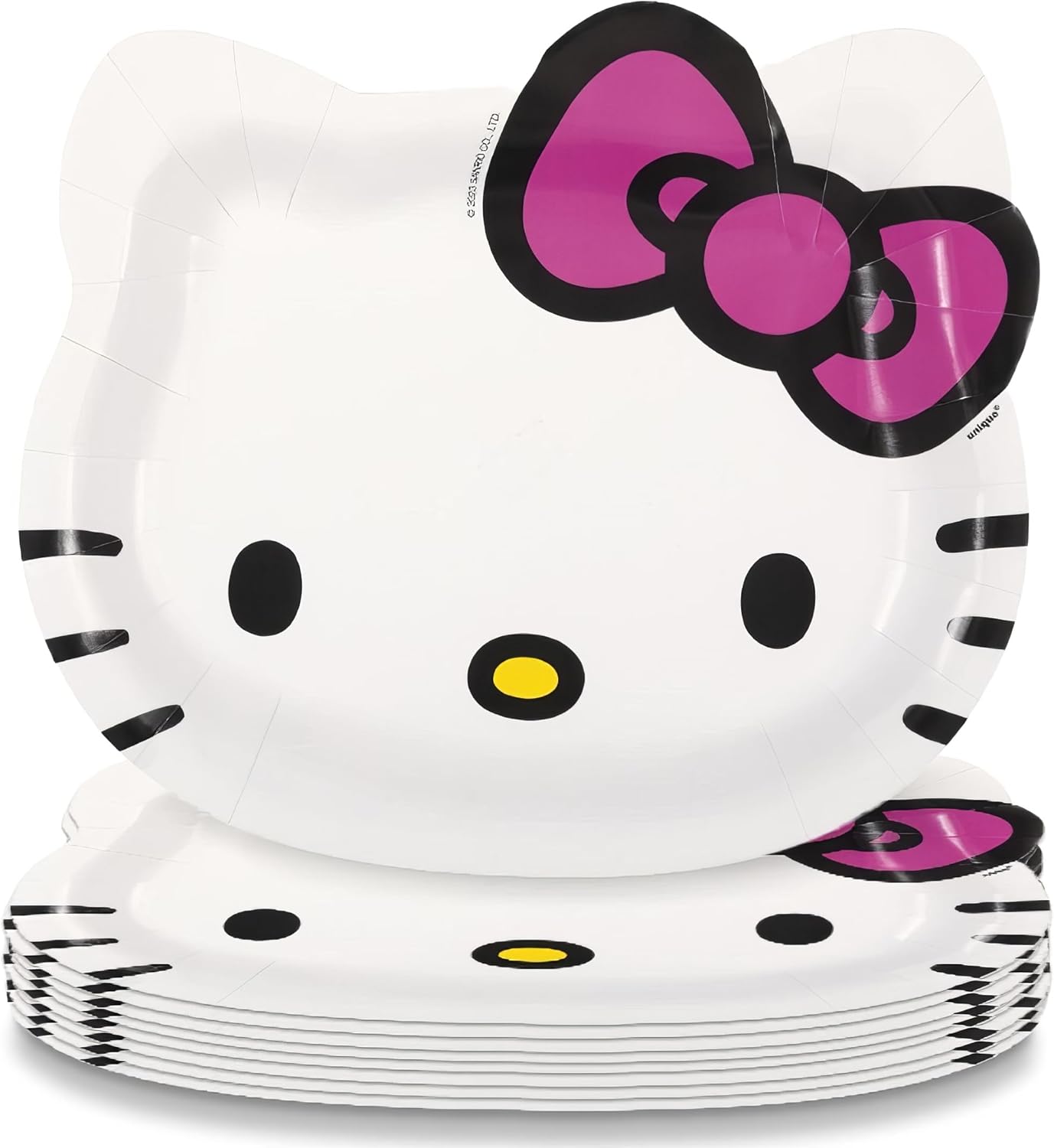Unique Hello Kitty Shaped Paper Plates - Pack of 8
