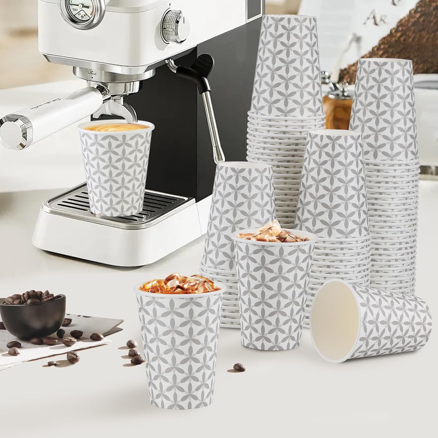 Lamosi 180 Pack 16 oz Coffee Cups Leakproof Disposable