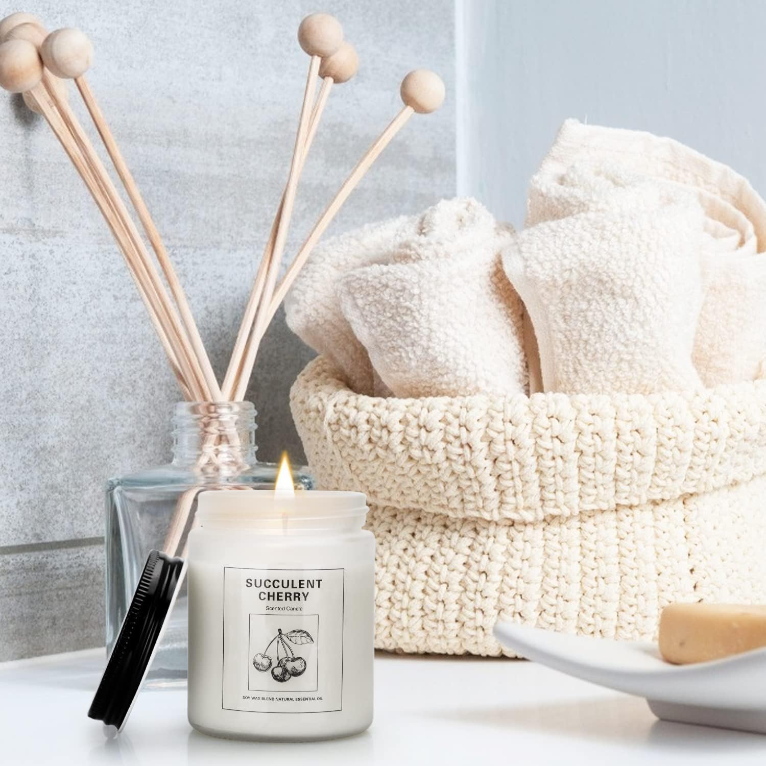 Scented Candle Set 4 Pack - Natural Soy Wax Aromatherapy Candles