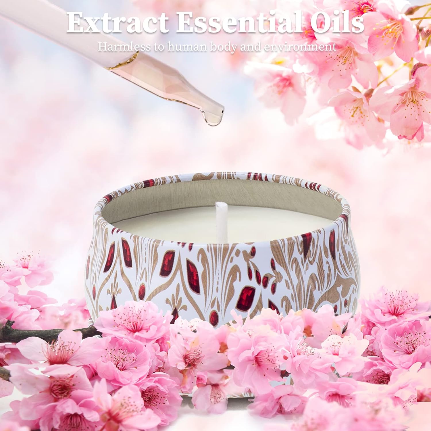 AGOL Aromatherapy Candles 2 Pack Natural Floral Cherry Vanilla Set