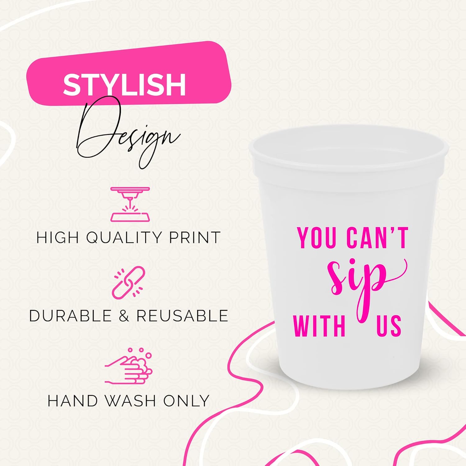 You Cant Sip With Us Party Cups Set of 12