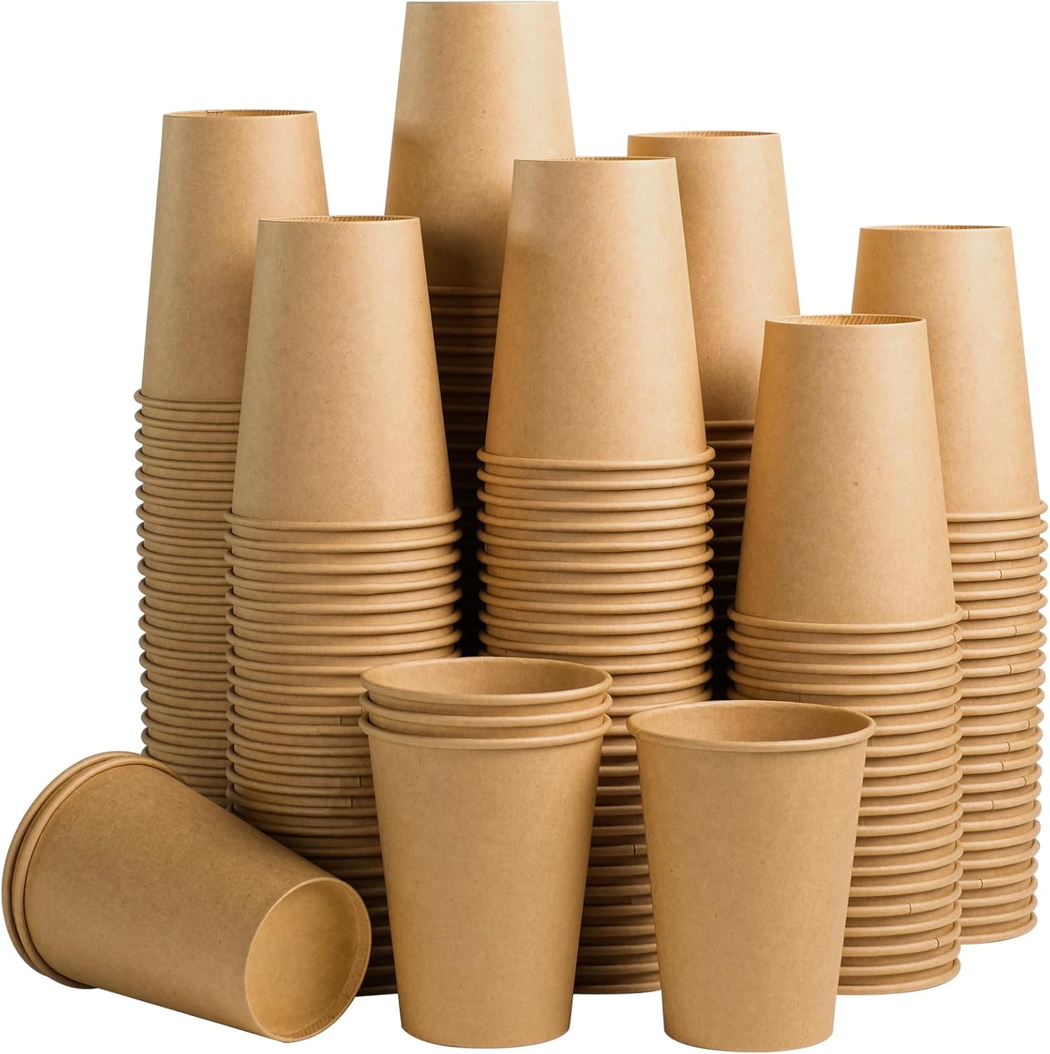 180 Pack 12 OZ Brown Kraft Paper Cups for Events