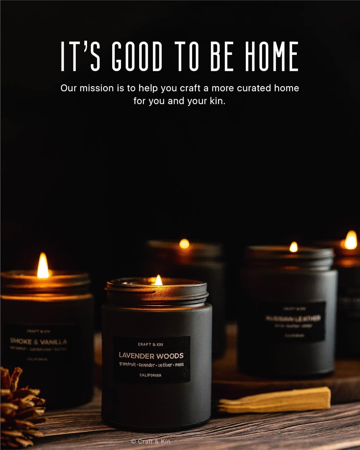 Craft Kin Smokey Fireside Candle for Men