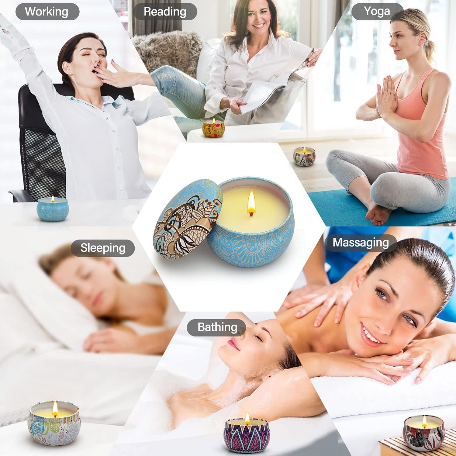 12 Pack Floral Scented Candles for Women
