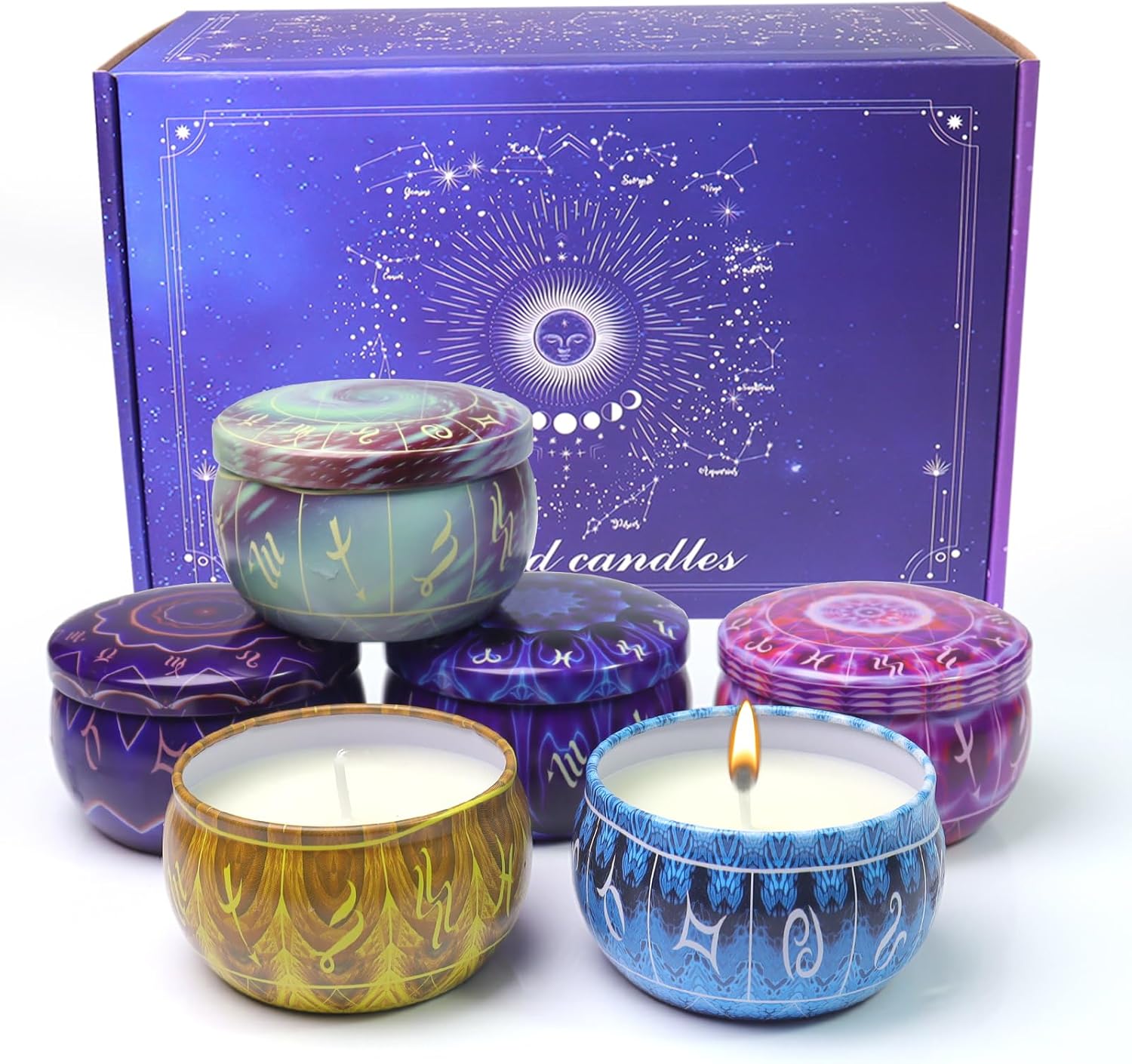 12 Pack Constellation Scented Candles Gift Set