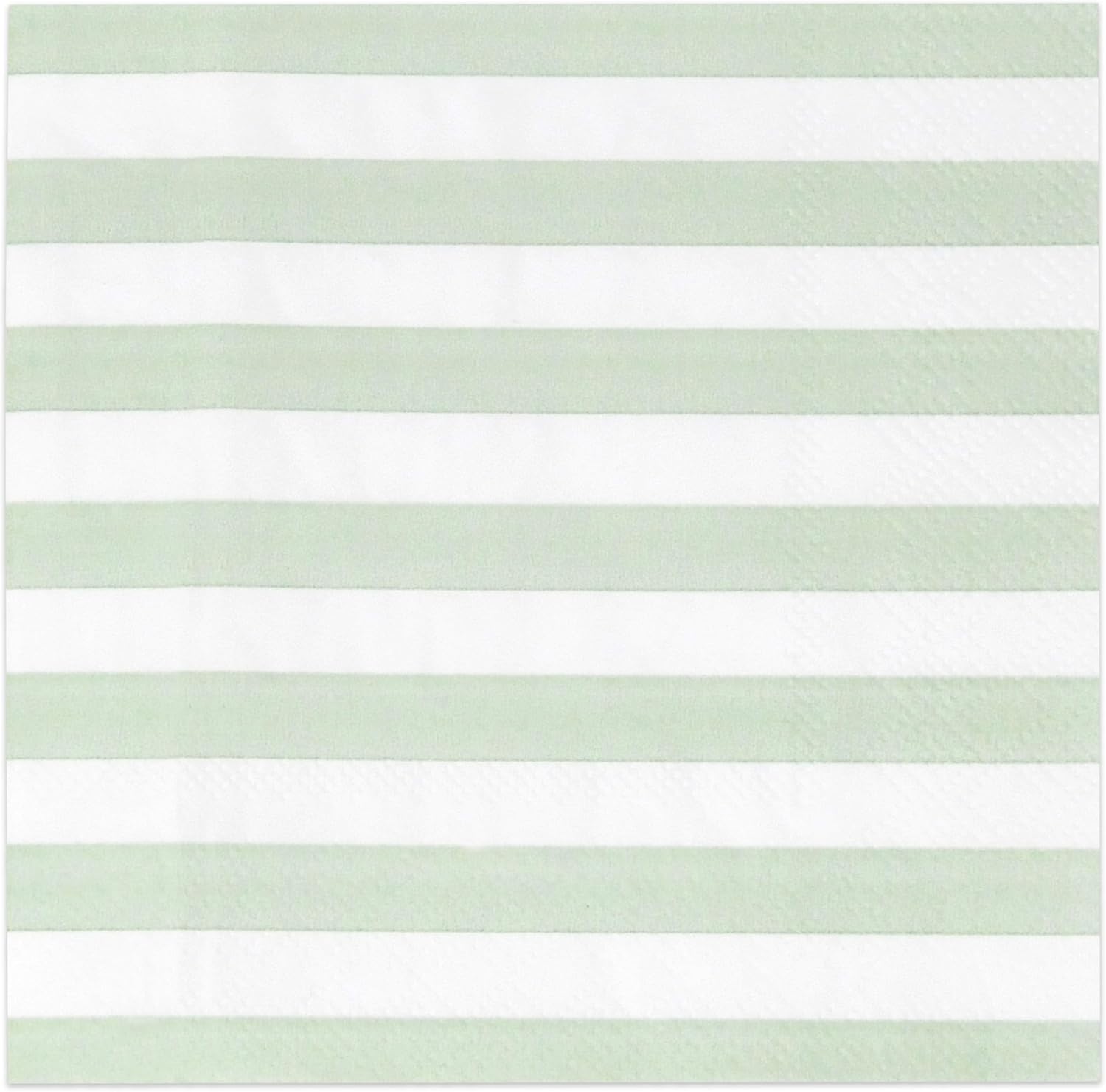 100 Pcs Sage Green White Stripe Cocktail Napkins for Party Supplies