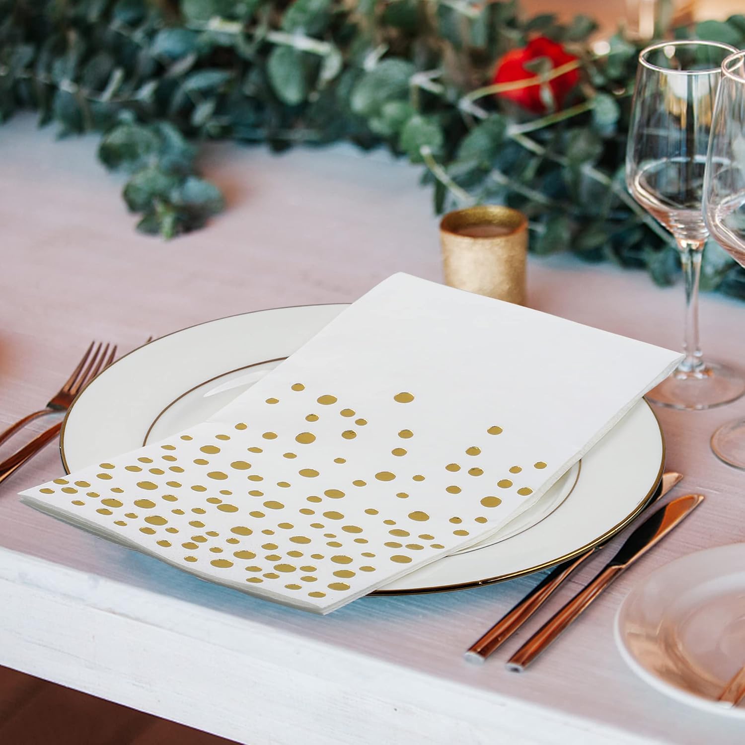 Gold Foil Napkins Pack of 120 for Weddings and Parties