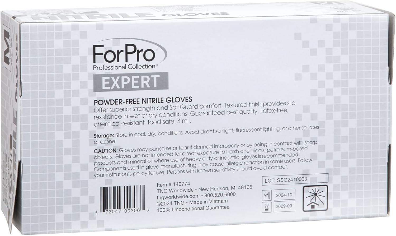 ForPro Expert SoftGuard Disposable Nitrile Gloves 4 Mil Medium 100 Count