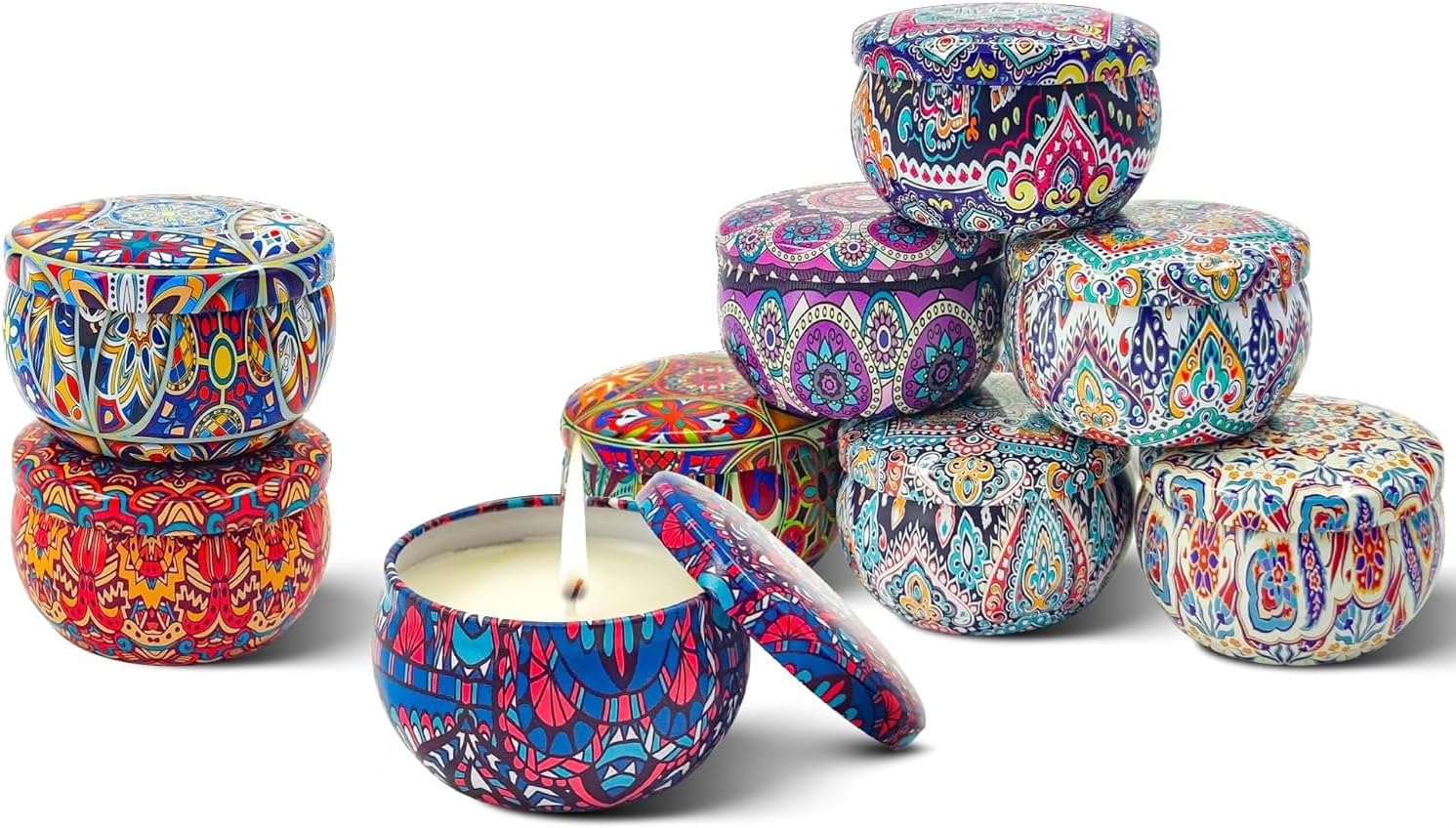 9 Pack Scented Candle Gift Set with Floral Scents