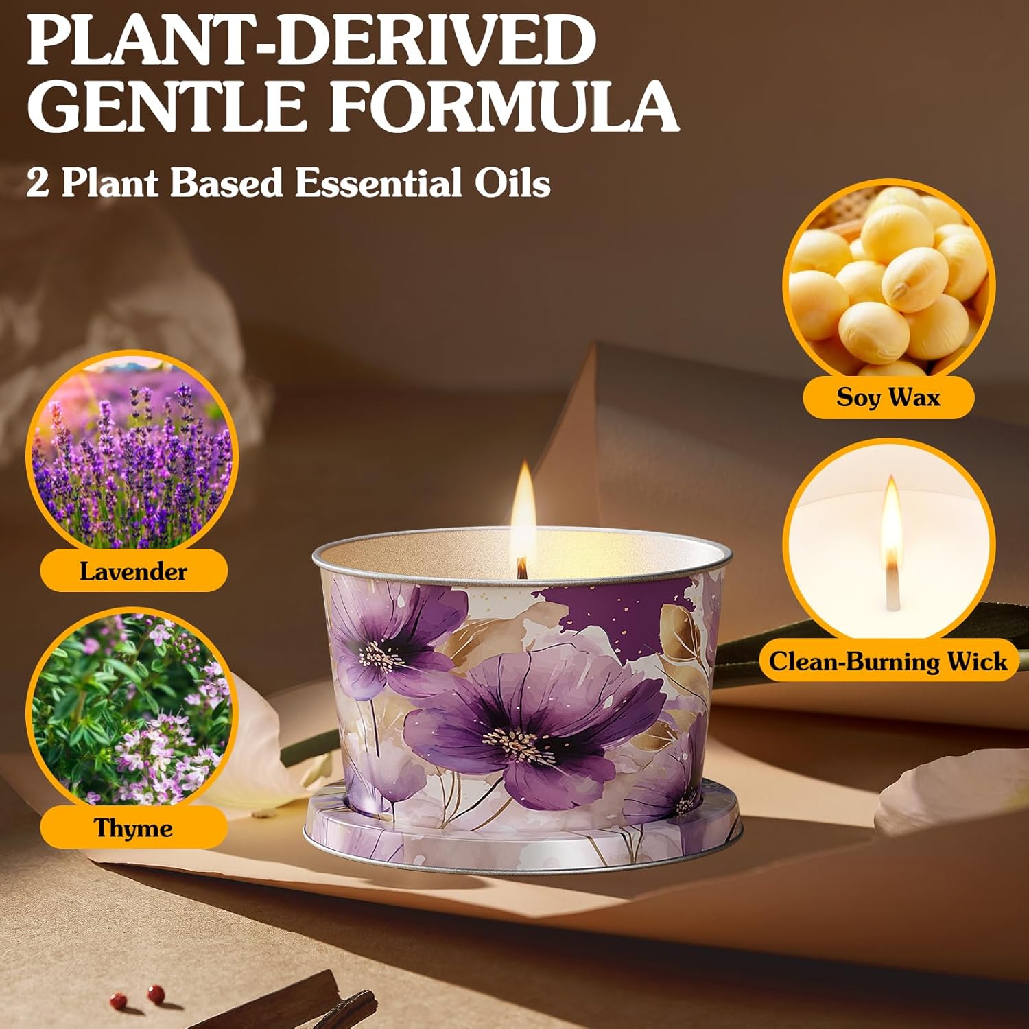 3-Pack Aromatherapy Candles - Lavender Thyme Travel Size