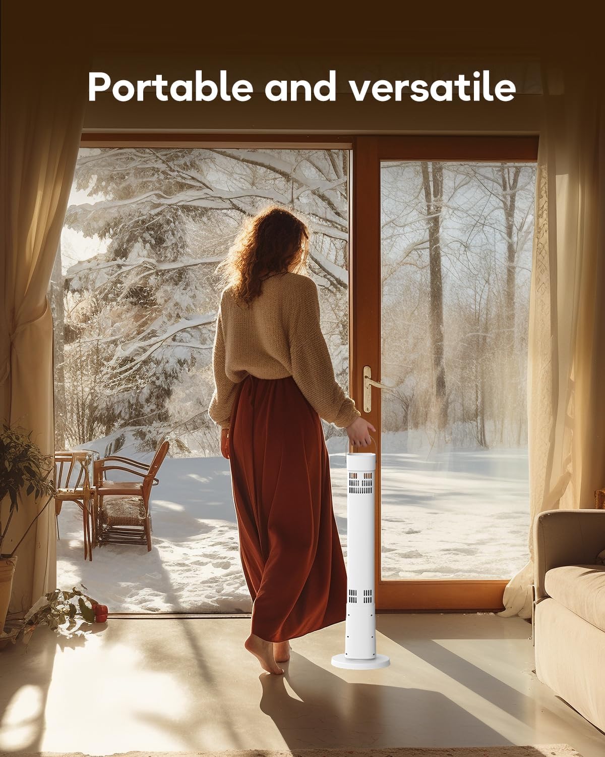 Aerozy Portable Infrared Heater with 60-Degree Oscillation and Remote Control