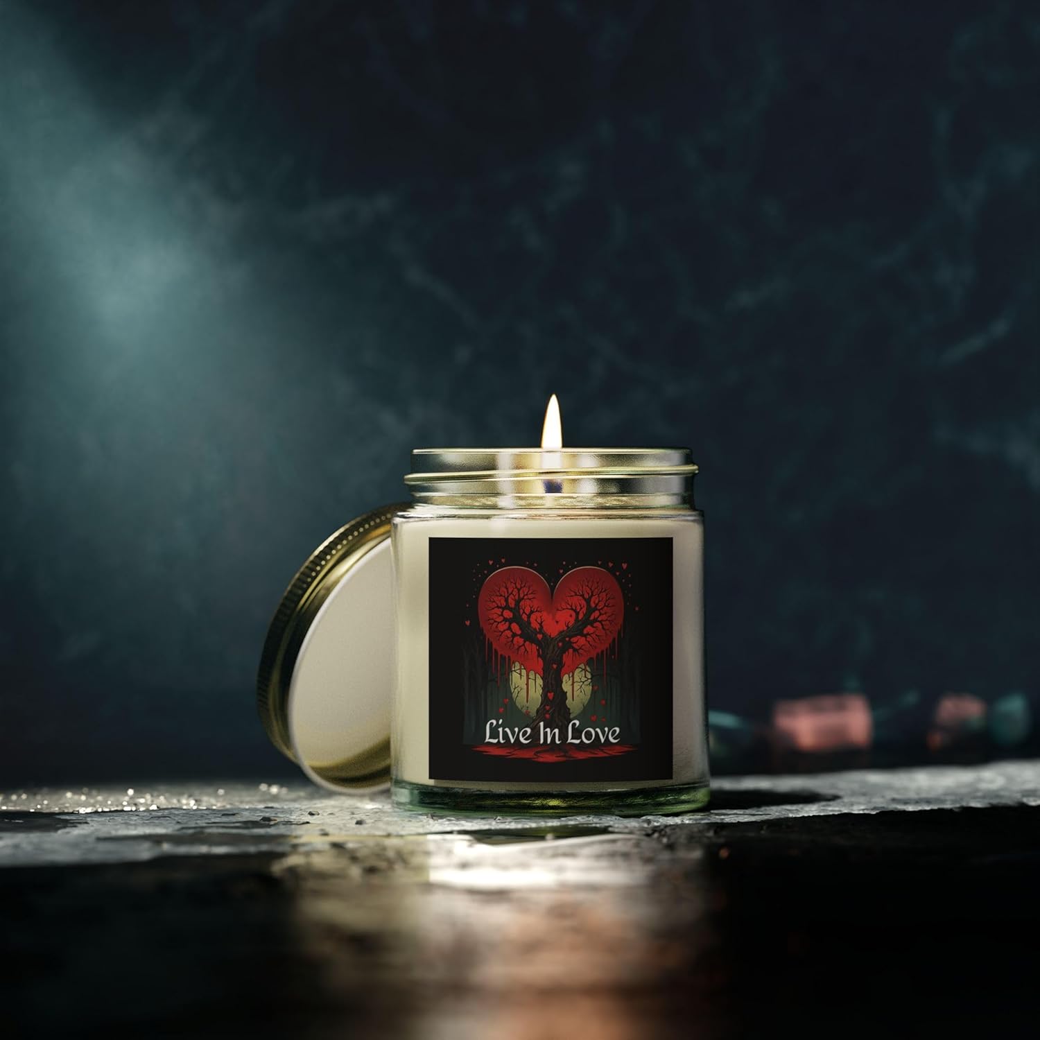 Live in Love Scented Candle Aromatherapy Valentine Home Decor