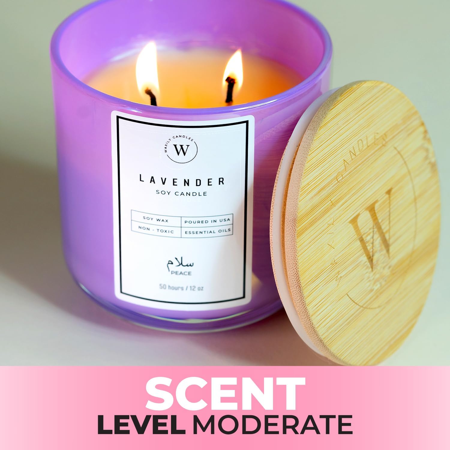 Waxily Lavender Soy Candle - 12oz Clean Burn