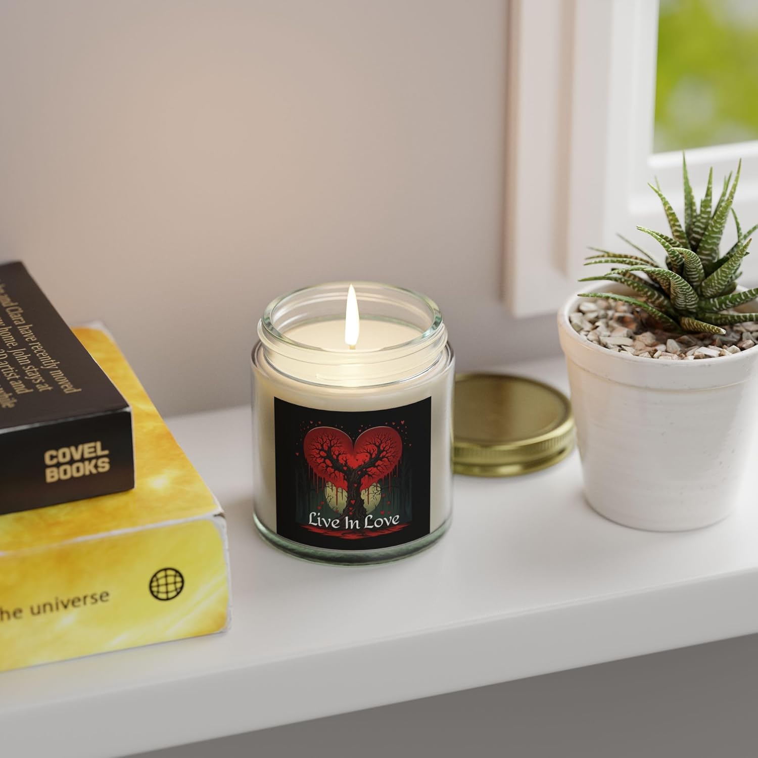 Live in Love Scented Candle Aromatherapy Valentine Home Decor