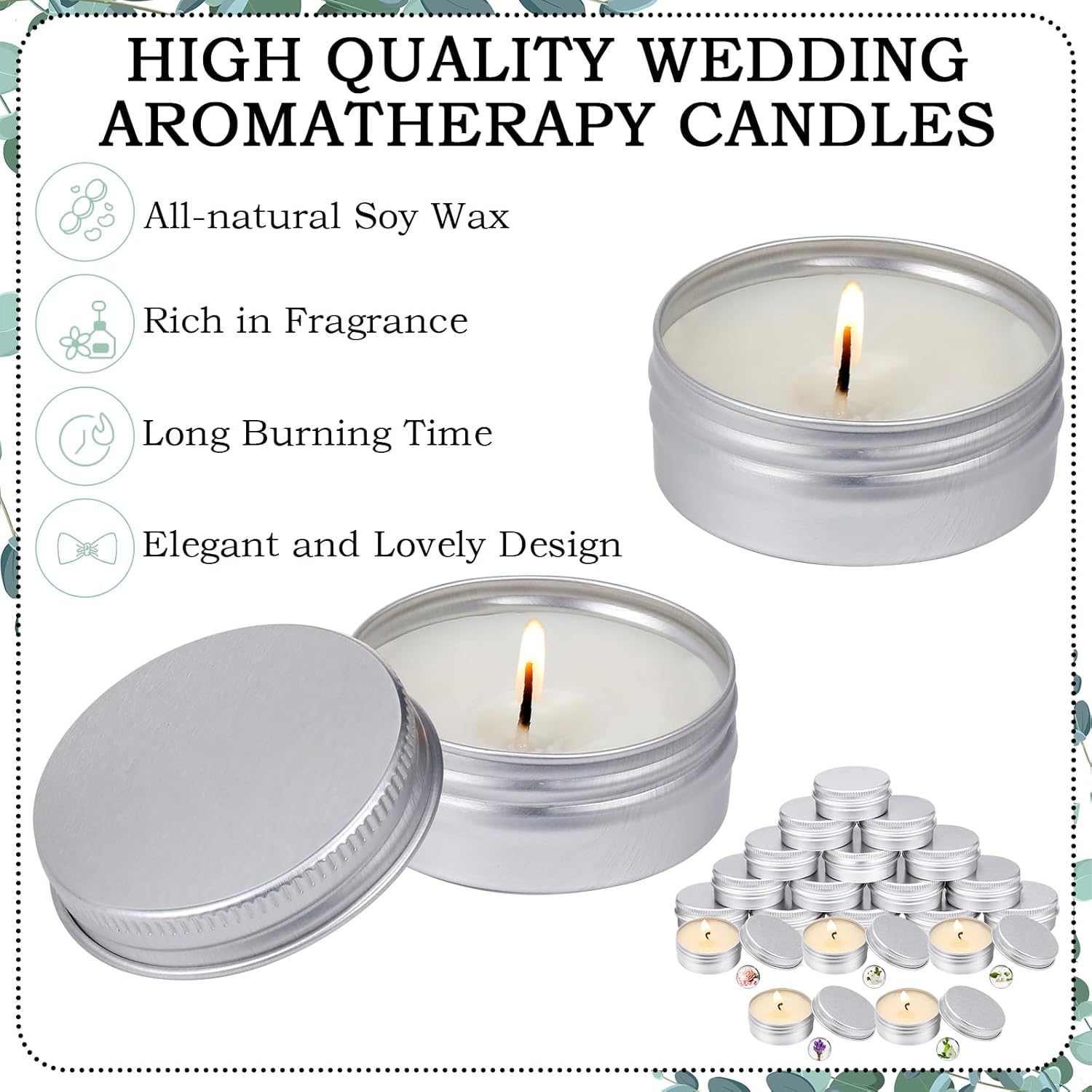 MTLEE 50 Pcs Romantic Scented Candles Gift Set