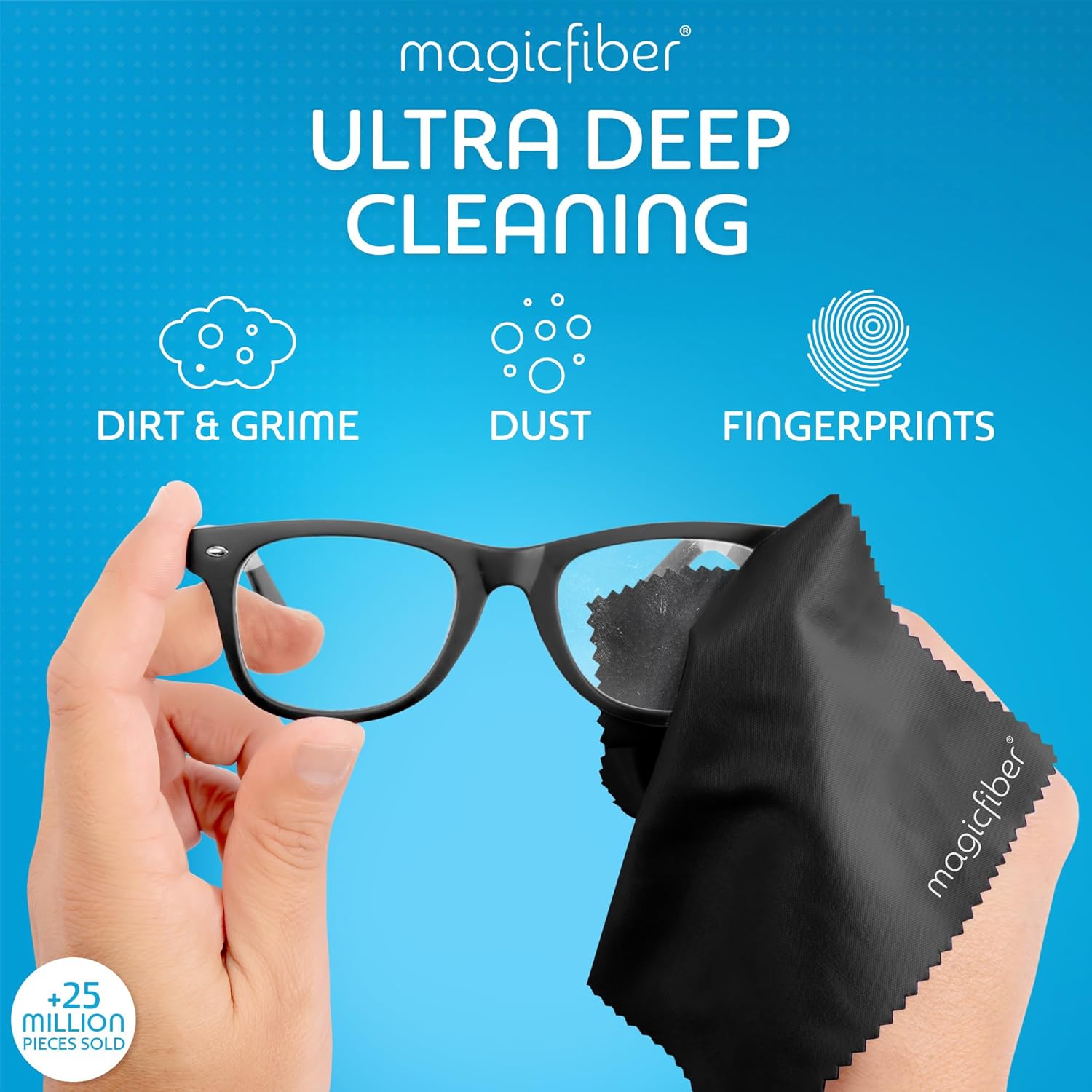 MagicFiber Glasses Cleaner Kit - 2 Sprays 2 Cloths