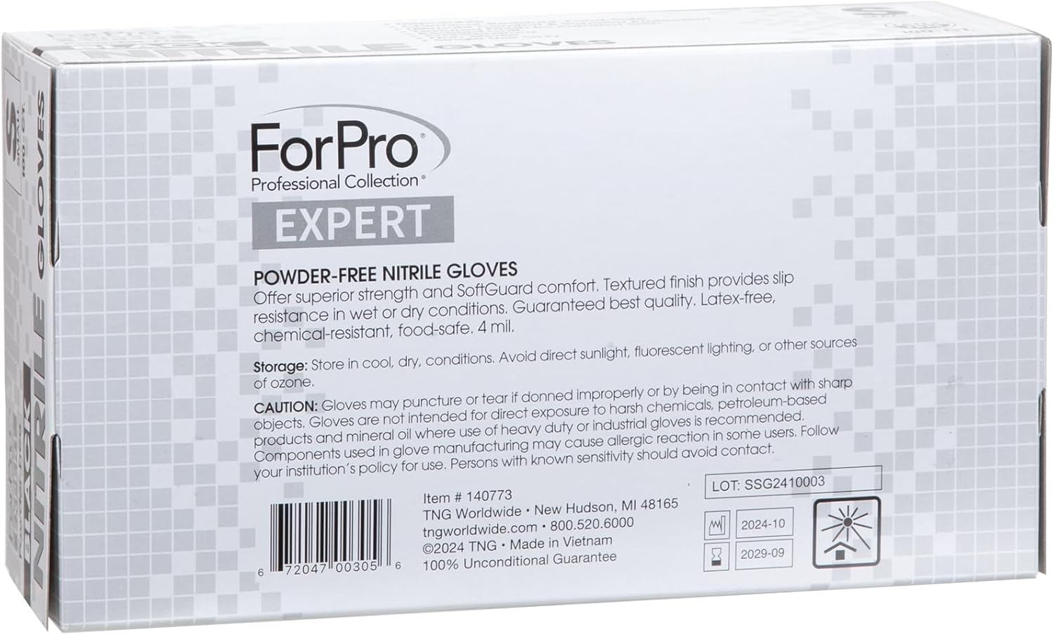 ForPro Expert SoftGuard Nitrile Gloves 4 Mil Black Small 100 Count