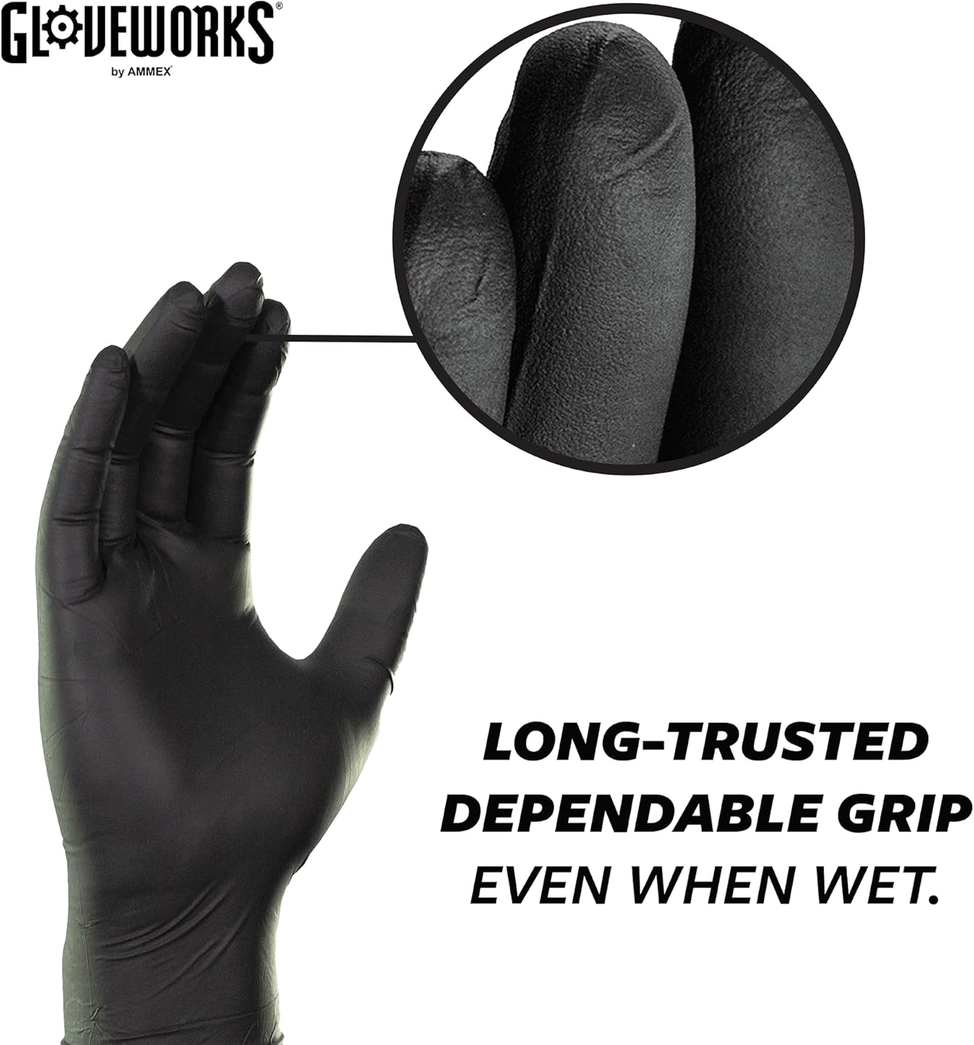 GLOVEWORKS Black Nitrile Industrial Gloves 5 Mil