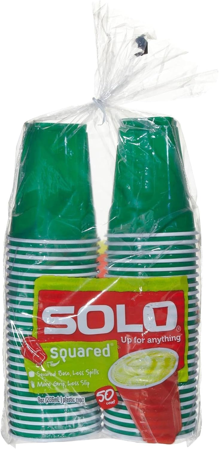 Solo Plastic Party Cups Red 9 oz 50 ct