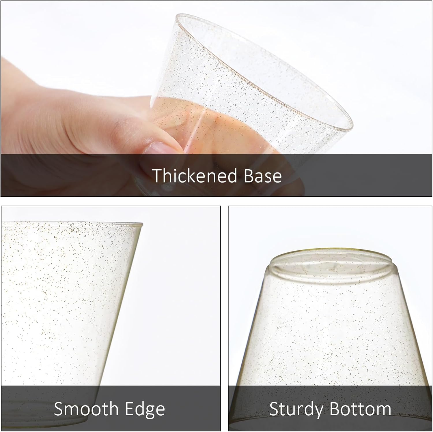 100 Count 9 Oz Gold Plastic Cups for Parties