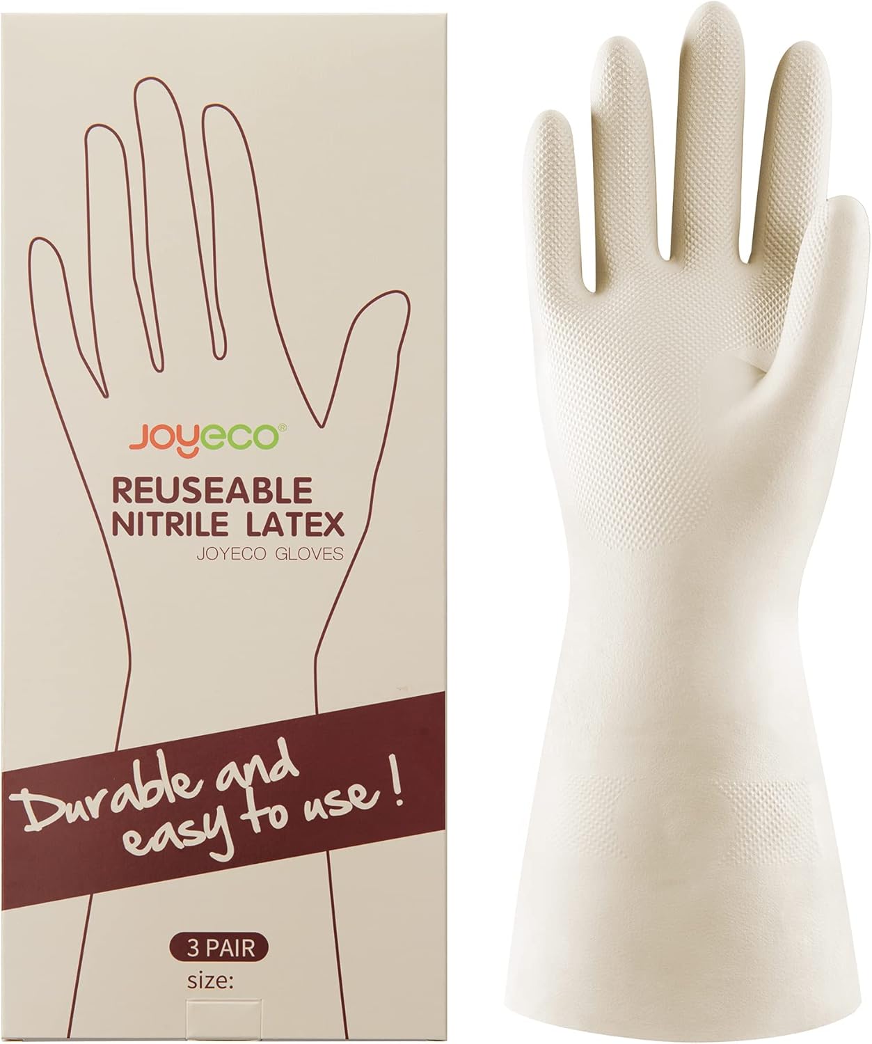 JOYECO Reusable Rubber Cleaning Gloves 3 Pairs