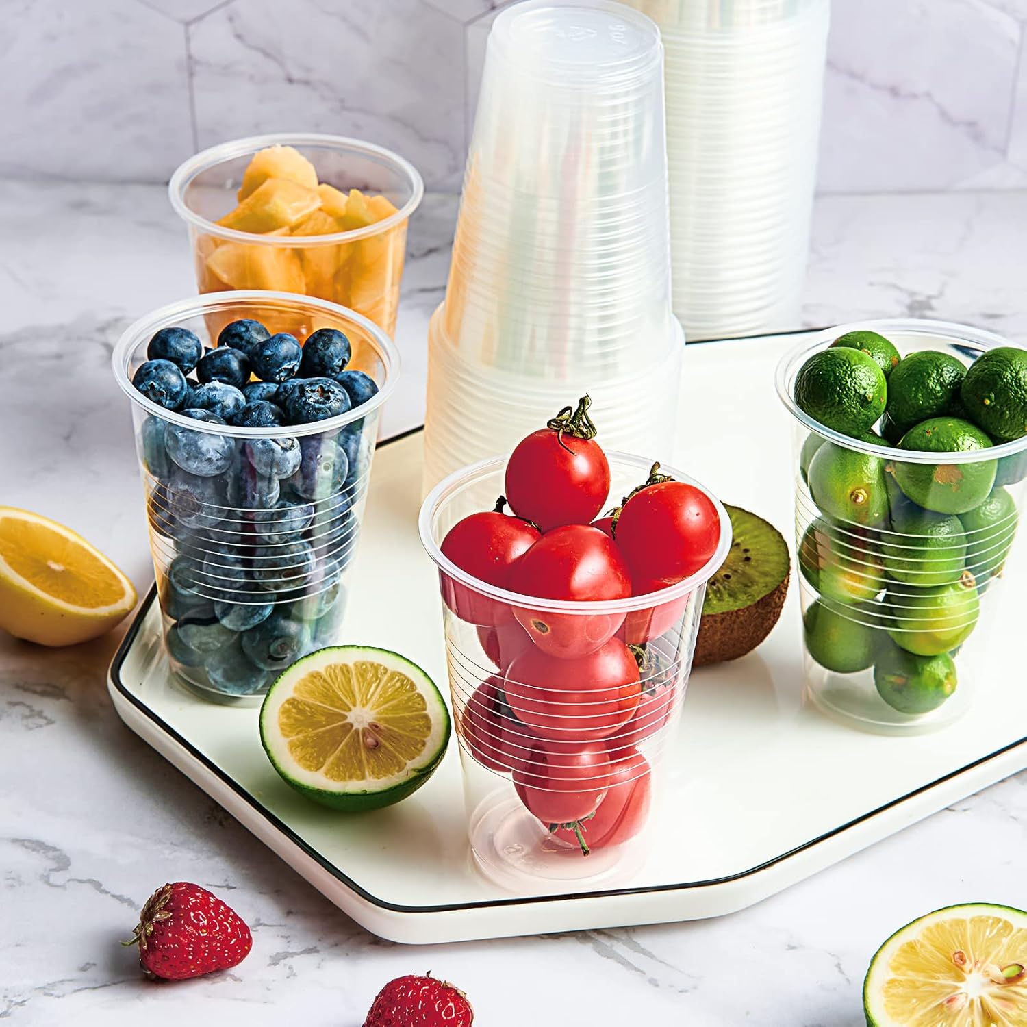 Lilymicky 500 Pack 9 oz Clear Plastic Cups