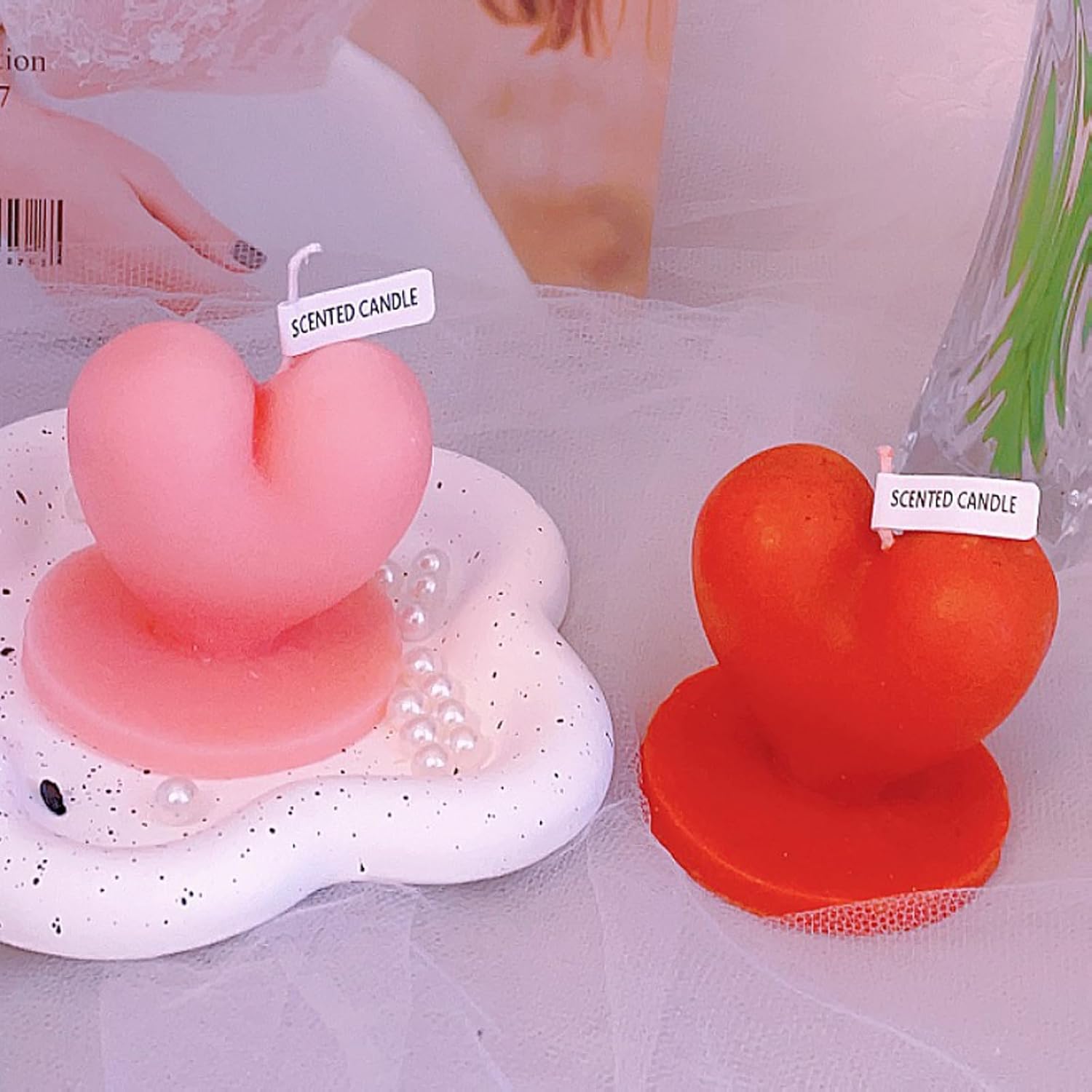 Heart Shape Scented Candle for Romantic Love and Stress Relief