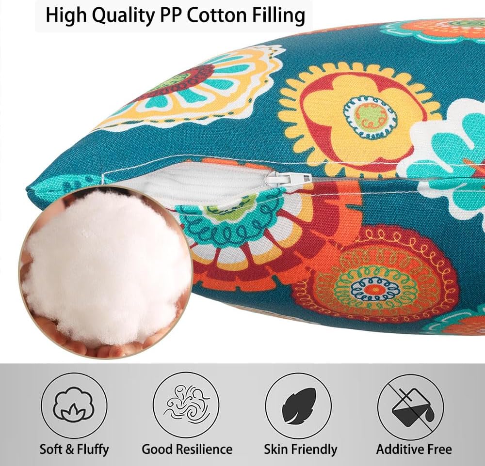 Magpie Fabrics Pack of 2 Waterproof Throw Pillow with Insert 18x18 Inch