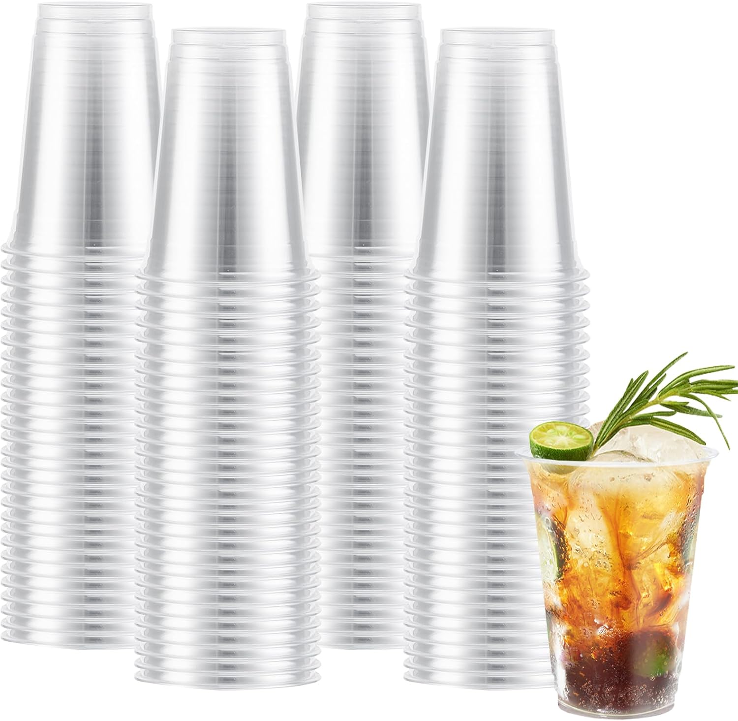 12 oz Clear Plastic Cups 300 Count Disposable Party Bulk