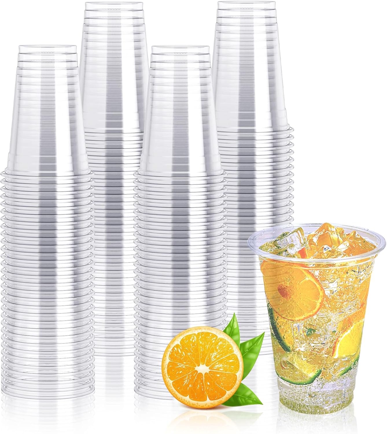 Lilymicky 200 Pack 10 oz Clear Plastic Cups for Parties