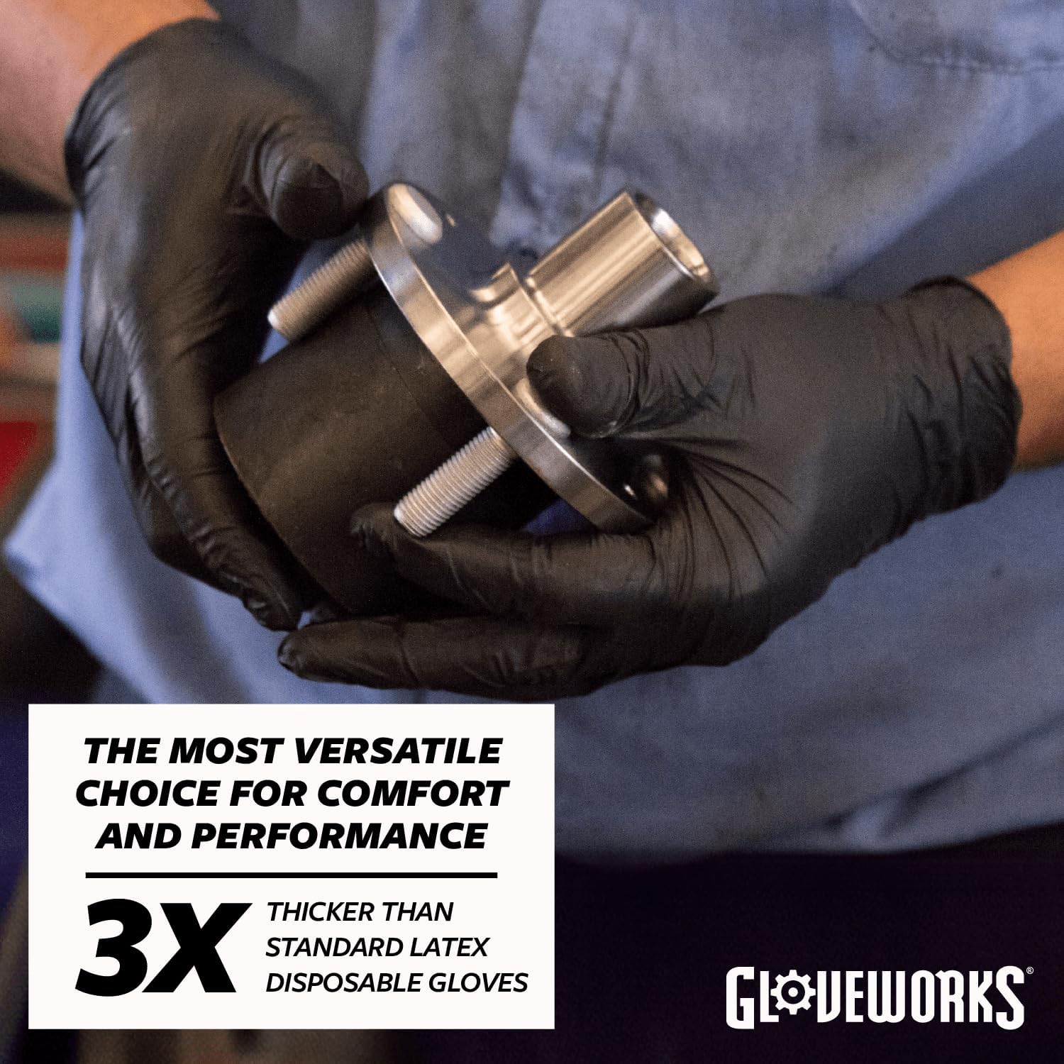 GLOVEWORKS Black Nitrile Industrial Gloves 5 Mil