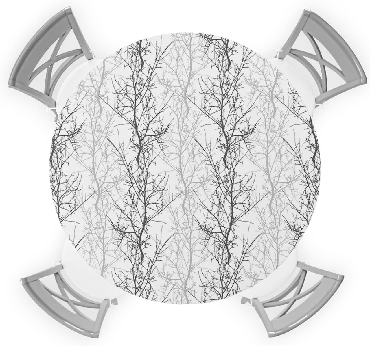 Tree Branch Waterproof Round Table Cover for Indoor Outdoor Use