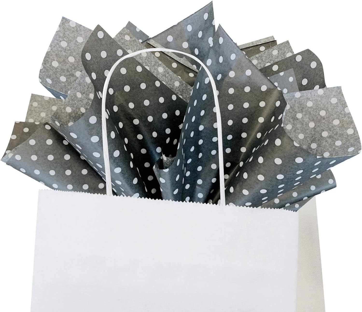 15x20 Inch Black Polka Dot Tissue Paper 10 Sheets